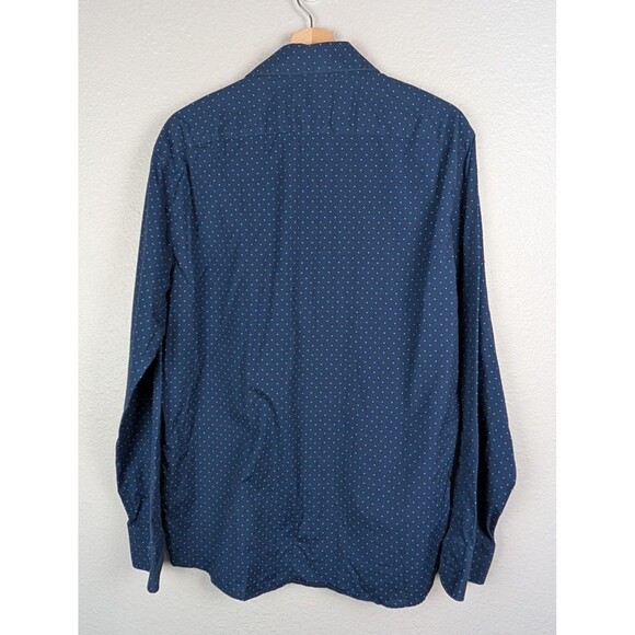 Bonobos Mens Large Blue Polka Dot Slim Fit Button Down Shirt - Picture 2 of 8